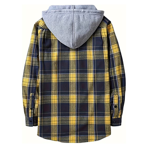Vente en gros de chemises en flanelle de haute qualité pour hommes, sweat-shirt décontracté à carreaux, veste coupe-vent, vêtements d'extérieur écologiques pour l'hiver, streetwear - Product Image 3