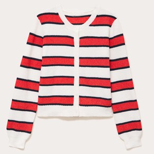 Modern O-Neck Geometric Print Button Up Breathable Sweater Women's Designer Look Casual Clothing Trendy Street Style <b>Jumper</b> - Product Image 1