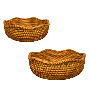 Panier/Plateau en rotin tressé à la main, écologique et de qualité supérieure, multi-usages pour le rangement - Product Image 1