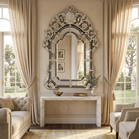Miroir mural baroque vénitien élégant |   Miroir décoratif en verre de qualité supérieure avec cadre orné pour salon, chambre à coucher, décoration de maison de luxe