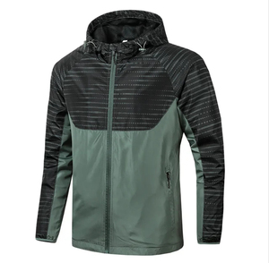 Windbreaker <b>Jacket</b> for Men Winter Windproof Standard <b>Thickness</b> Hooded Stand Collar Front Breathable Quick Dry Outdoor Sportswear - Product Image 1