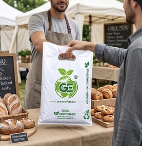 Bolsas de Compra Blancas Ecológicas Compostables, Bolsas Biodegradables para Centros Comerciales - Product Image 3