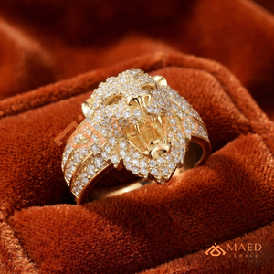 Custom Fully Blinged Lion King Jewellery - 18K Gold Iced Out Lab Diamond <b>Ring</b> Premium High Polish 3D Sculpted <b>Statement</b> <b>Ring</b> - Product Image 4