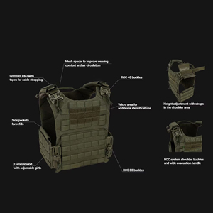 Gilet tactique respirant, réglable et durable avec système Molle, à libération rapide, pour l'extérieur, protection et entraînement - Product Image 6