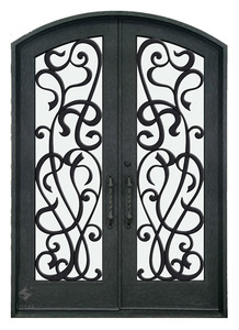 Puerta de Entrada de Hierro Decorativa Francesa Personalizada, Impermeable, con Marco de Acero y Panel de Vidrio, para Proyectos de Hoteles, Villas y Escaleras - Product Image 2