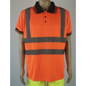 Vêtements de travail de sécurité réfléchissants haute visibilité en polyester 100% en gros, t-shirt polo haute visibilité, vêtements de travail à deux sangles, chemise de travail - Product Image 1