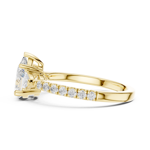 SATVIK RATNA Bague de fiançailles, de mariage et d'anniversaire de luxe en or 14K/18K avec diamant de laboratoire taille poire de 1,5 carat certifié IGI - Product Image 2