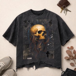 T-shirt Homme Streetwear Vintage Délavé, Coupe Boxy Courte et Oversize, Effet Usé, Vente en Gros Fabricant - Product Image 6