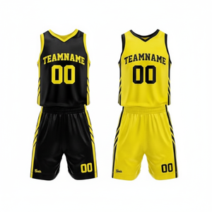 Ensemble d'uniformes de basketball personnalisés par sublimation - Maillot et short respirants en mesh pour compétitions professionnelles hommes et jeunes - Product Image 2