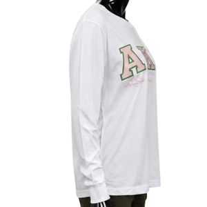 T-shirt blanc à manches longues pour femme, imprimé graphique décontracté, haut tendance streetwear en coton, vêtements élégants pour femmes, vente en gros - Product Image 3