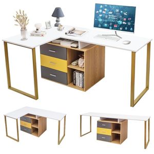 Scrivania per Computer a L Regolabile da 87 Pollici per 2 Persone - Product Image 3