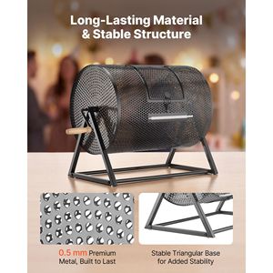 Equipo para Ferias Comerciales, Tambor Giratorio para Boletos de Rifa de 16.1 x 11.9 Pulgadas, Capacidad para 5000 Boletos, 200 Pelotas de Ping Pong, Tambor de Lotería Reforzado - Product Image 3