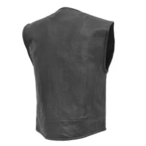 Unisex Real Leather Motorcycle Vest Premium <b>Biker</b> Style Riding Gear with Custom Fit & Durable Stitching Quick Shipping - Product Image 2