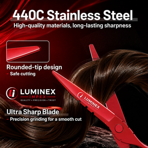 NYBL-55 5.5inch Straight <b>Left</b>-<b>handed</b> <b>Scissors</b> JAPAN 440C Sharp 58-59HRC Hardness Stainless Steel Handle Barber Shears Hair 28 - Product Image 2