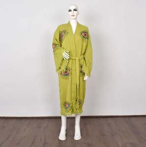 Kimono con Diseño de Ojo Turco para Uso Diario, Hecho a Mano, para Niñas y Mujeres, Kimono Moderno con Estampado Colorido - Product Image 1