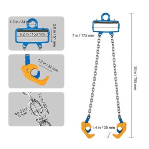 Sollevatore a Catena G80 per Fusti con Gancio di Sicurezza, Capacità 2200 LBS, Attrezzatura per la Movimentazione di Fusti, Compatibile con Gru F - Product Image 5