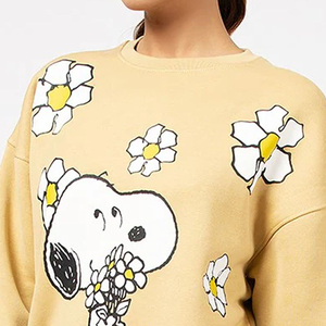 Sweat-shirts décontractés pour femmes au design tendance, légers, unis, 100% coton, respirants, disponibles dans toutes les couleurs avec logo sur le devant - Product Image 3