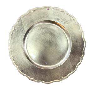 Modern Design Silver Charger <b>Plate</b> Small Large Size Dish Serving Metal <b>Plates</b> Customizable Designs Serveware For Restaurants use - Product Image 4