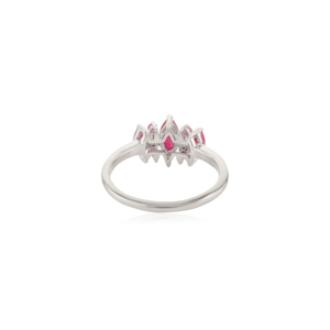 925 Sterling <b>Silver</b> Ruby Marquise Cluster Women's Elegant Classy Wedding <b>Statement</b> <b>Ring</b> OEM ODM Wholesale High Polish Rhodium - Product Image 6