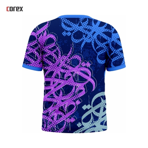 Maillot formel en polyester respirant pour homme, col rond, manches courtes, avec logo personnalisé en calligraphie imprimé par sublimation - Product Image 5