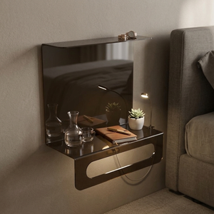 Estante de Pared Contemporáneo de Metal Negro con Marco en Z para Decoración de Interiores - Product Image 1