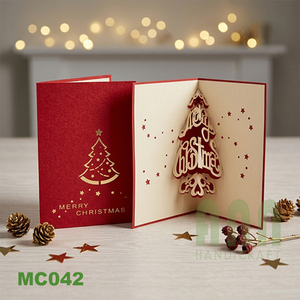 ANN HADICRAFT Custom 3D Laser Cut Japandi Angel Style Multi-color Offset Printed <b>Embossed</b> Paper Christmas Greeting <b>Card</b> Crafts - Product Image 3