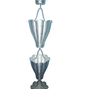 Metal Material and garden decoration ornaments Usage cups rain chain outdoor and indoor hanging ornament