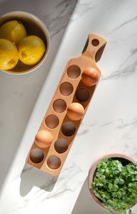 <b>Egg</b> tray wooden <b>egg</b> rack <b>egg</b> <b>storage</b> tray kitchen <b>egg</b> holder counter top <b>egg</b> organiser wooden <b>egg</b> stand <b>egg</b> holder for fridge - Product Image 4