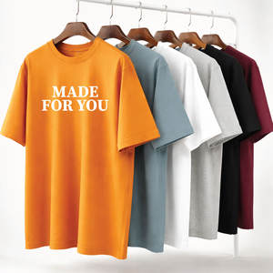 เสื้อยืดผู้ชายลำลองขายดีช่วงซัมเมอร์ ขายส่ง เสื้อยืดโอเวอร์ไซส์ผ้าฝ้าย 100% สั่งทำได้ เสื้อยืดทรงหลวมไหล่ตก จากบังกลาเทศ - Product Image 1