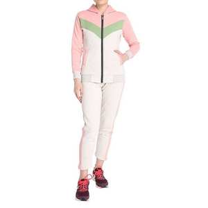Ensemble de survêtement 2 pièces en molleton color block pour femme, marque privée personnalisée, vente en gros - Vêtements de sport de haute qualité - Product Image 5