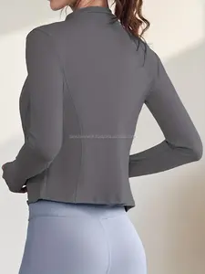 TANAZAINRA Nouvelle Veste de Yoga Femme Tricotée en Toile Doublée Polaire Imperméable Coupe-Vent Respirante Hiver Coupe Ample à Capuche - Product Image 2