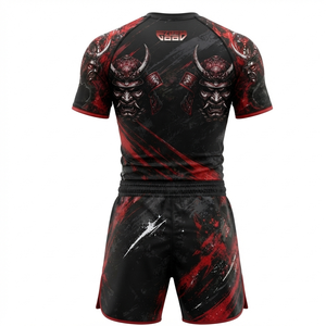 ชุดออกกำลังกายสำหรับผู้ชายแบบใหม่ ชุด Rashguard กางเกงขาสั้น ชุดรัดกล้ามเนื้อ ระบายอากาศได้ดี เหมาะสำหรับ MMA ยิม ฟิตเนส และกีฬาต่างๆ - Product Image 5