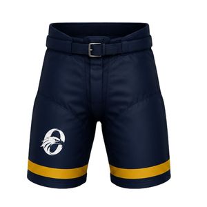 Shorts de hockey sur glace bleu marine et or pour hommes, professionnels, légers, respirants, imperméables, coupe-vent, pour l'été, les matchs d'équipe et l'entraînement - Product Image 1