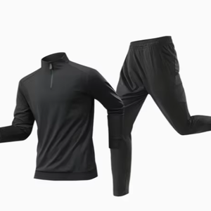 Active Wear Baggy Sports Tracksuit 1/4 Zipper Clothes Men Jogger Sets <b>Jacket</b> and Sweatpants 2 Piece Quick Dry Sports - Product Image 1