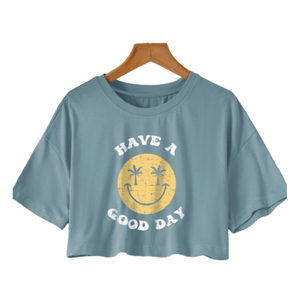เสื้อยืดครอปท็อปผู้หญิงลายกราฟิกสไตล์ฮิปฮอป ผ้าฝ้าย 100% สำหรับฤดูร้อน - Product Image 4