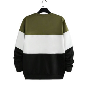 Sweat-shirt pour homme OEM ODM, coupe ample, color-block, col rond, en polaire premium, pour l'automne et l'hiver, style décontracté et tendance - Product Image 6
