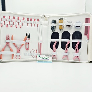 Professional Customized Pink Color Hair Extension <b>Tools</b> for <b>Thread</b> Micro Ring Nano Bead Extensions Surgical Grade Stainless - Product Image 4