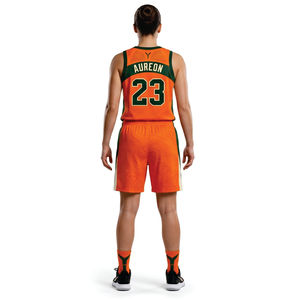 Ensemble de maillot de basket-ball pour femmes, orange 23, débardeur respirant sublimé, short, coupe athlétique, toutes saisons - Product Image 4
