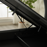 Lit Double Moderne de Luxe Rembourré, Taille Queen/King, Extensible, avec Massage et Rangement, Tissu Velours Doux, Cadre en Bois Écologique