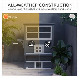 Casetta Classica per Gatti a 3 Piani da Esterno con Porta di Fuga, Riparo Resistente alle Intemperie per Gatti, Design Rettangolare Solido per Piccoli Animali - Product Image 5