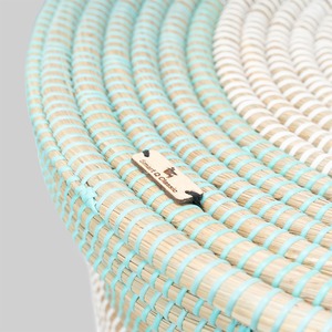 Cesta de lavandería artesanal de paja natural con tapa plana, cesta de almacenamiento hecha a mano, venta al por mayor, ecológica, hecha en Vietnam - Product Image 6