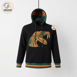 เสื้อฮู้ดดี้ลำลองสำหรับผู้หญิง FAMU ลายสัตว์ พิมพ์ลาย  ผ้าฝ้าย 100% เป็นมิตรกับสิ่งแวดล้อม  ความยาวปกติ  ประดับด้วยคริสตัลและกลิตเตอร์แบบ OEM จำนวนมาก สำหรับฤดูหนาว - Product Image 1