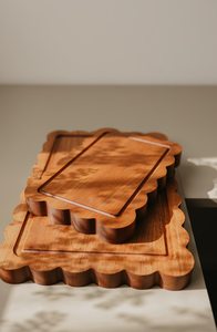 เขียงไม้มะม่วงพร้อมร่องใส่น้ำผลไม้ | เขียงทำมือทำมือทำจากไม้แซพีเอลไม้เนื้อแข็งแผ่นตัดในครัวถาดเสิร์ฟขอบหอยเชลล์ - Product Image 2