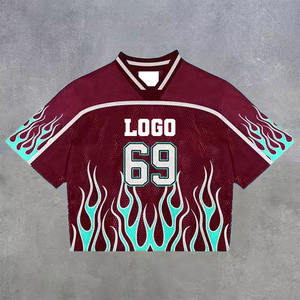 Camiseta de Fútbol Personalizada para Hombre, Transpirable, de Secado Rápido, Estilo Gótico Urbano Y2K, Oversize, con Diseño Impreso y Cuello en V - Product Image 3