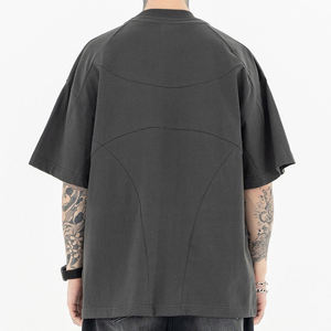 Camiseta de Manga Corta con Bolsillo, Diseño Único, Estilo Vintage, con Parches, Logotipo Bordado Personalizado, 100% Algodón, Última Moda - Product Image 5