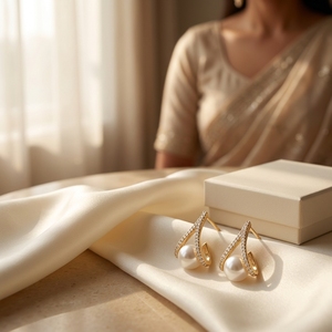 Nouveaux best-sellers : boucles d'oreilles en diamants et perles de culture, boucles d'oreilles simples et élégantes - Product Image 4