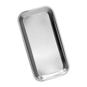 Lot de 3 plateaux médicaux manuels en acier inoxydable, plateaux rectangulaires de laboratoire, petit plateau à instruments, certifié CE, garantie 1 an - Product Image 2