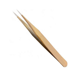 Pince à épiler de précision en acier inoxydable RABIA MIRAAL INDUSTRIES, 10 mm, pointe lisse, revêtement noir, outil de maquillage professionnel - Product Image 1