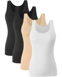 Camiseta sin mangas de algodón acanalado para mujer, estilo casual de verano, corte ajustado, espalda cruzada, con logo personalizado, lisa y básica - Product Image 1