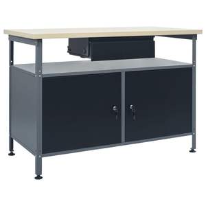 Banc de travail en acier noir 47,2"x23,6"x33,5" avec armoires à outils - Product Image 1